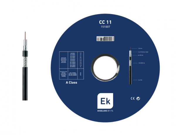 Cable Coaxial Negro CC11T diámetro 10,3 mm. Bobina 300m
