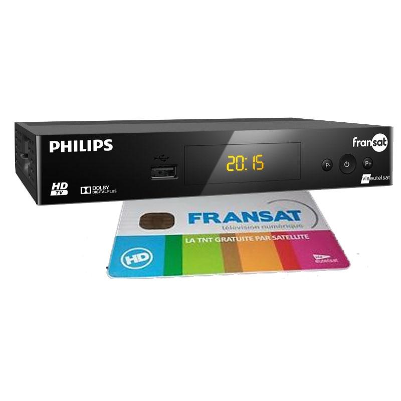 Receptor FRANSAT PHILIPS DSR 3031F + TARJETA (Eutelsat 5WA) - Receptor Fransat HD PHILIPS DSR 303IF ideal para recibir gratuitamente canales franceses HD