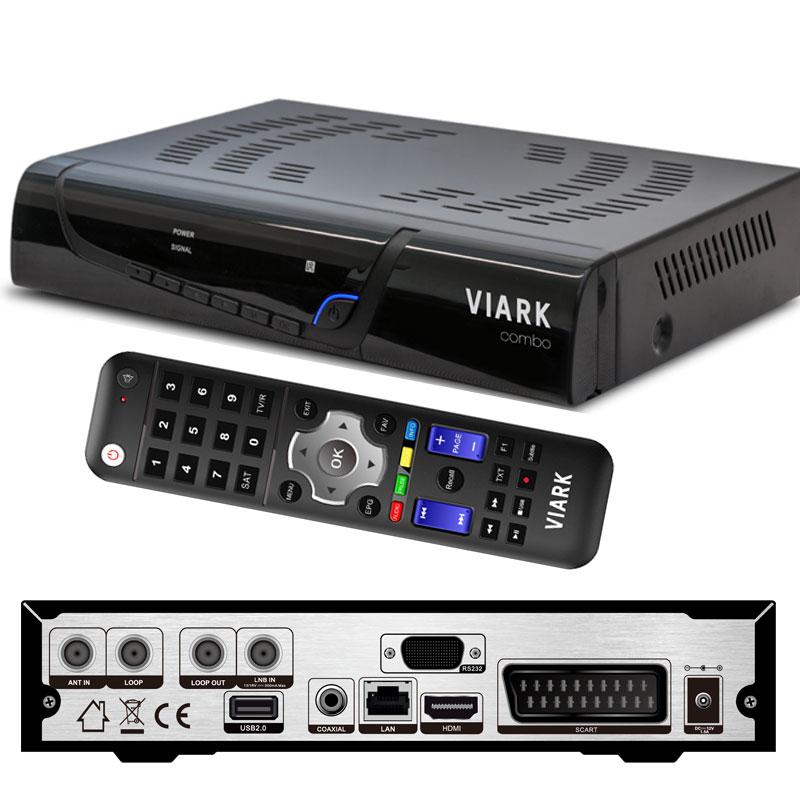 VIARK Combo Receptor Satélite y Tdt HD - Receptor Combo DVB-S2 - DVB-T2 - DVB-C con H.265 HEVC. Digital Satélite HD ETHERNET

